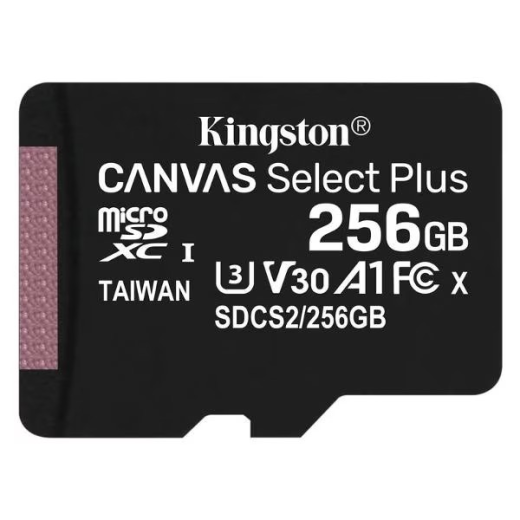 Карта памяти MicroSDXC Kingston Canvas Select Plus 256 Gb (100/85 Mb/s)